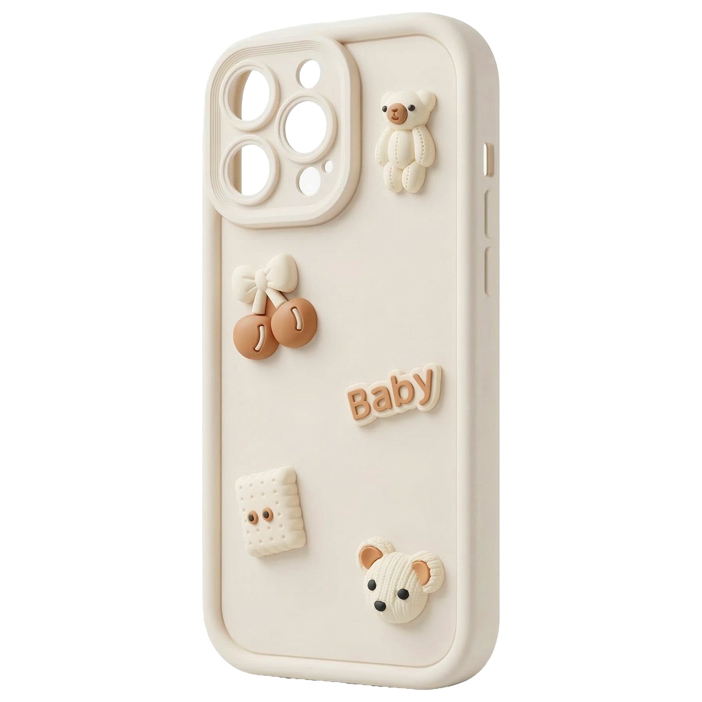 Case for Apple iPhone 12, OEM, Ultra Trendy 3D Bear, Beige
