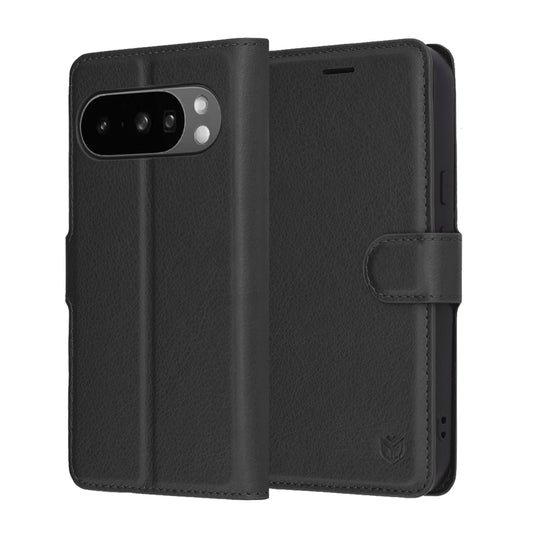 Case for Google Pixel 10 Pro XL, Techsuit, Leather Folio, Black