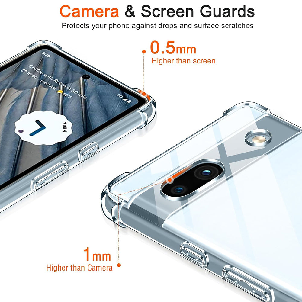 Case for Google Pixel 7a, Techsuit, Shockproof Clear, Transparent