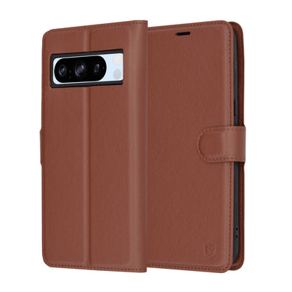 Case for Google Pixel 8 Pro, Techsuit, Leather Folio, Brown