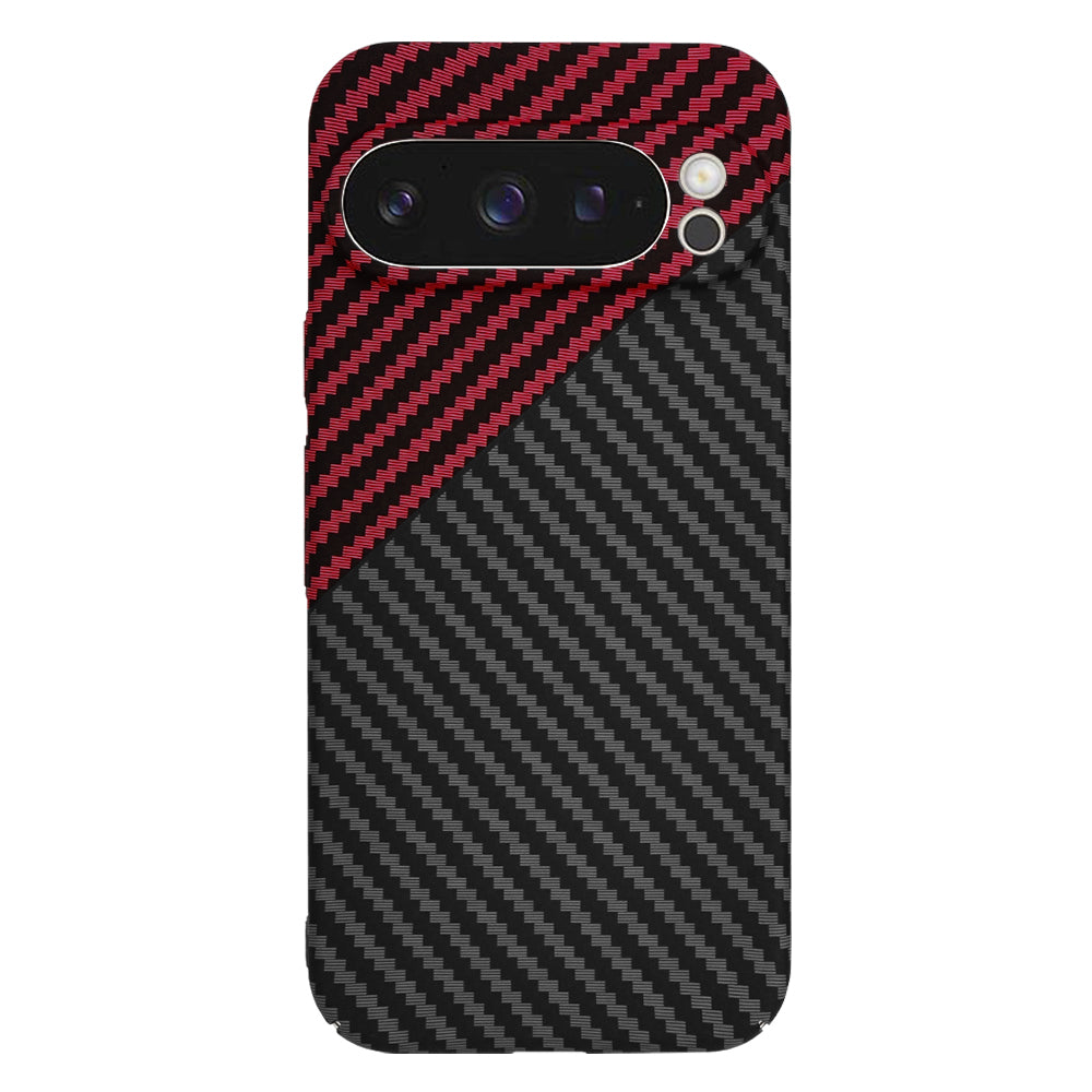 Case for Google Pixel 9 Pro, Techsuit, Carbonite FiberShell, Black Red