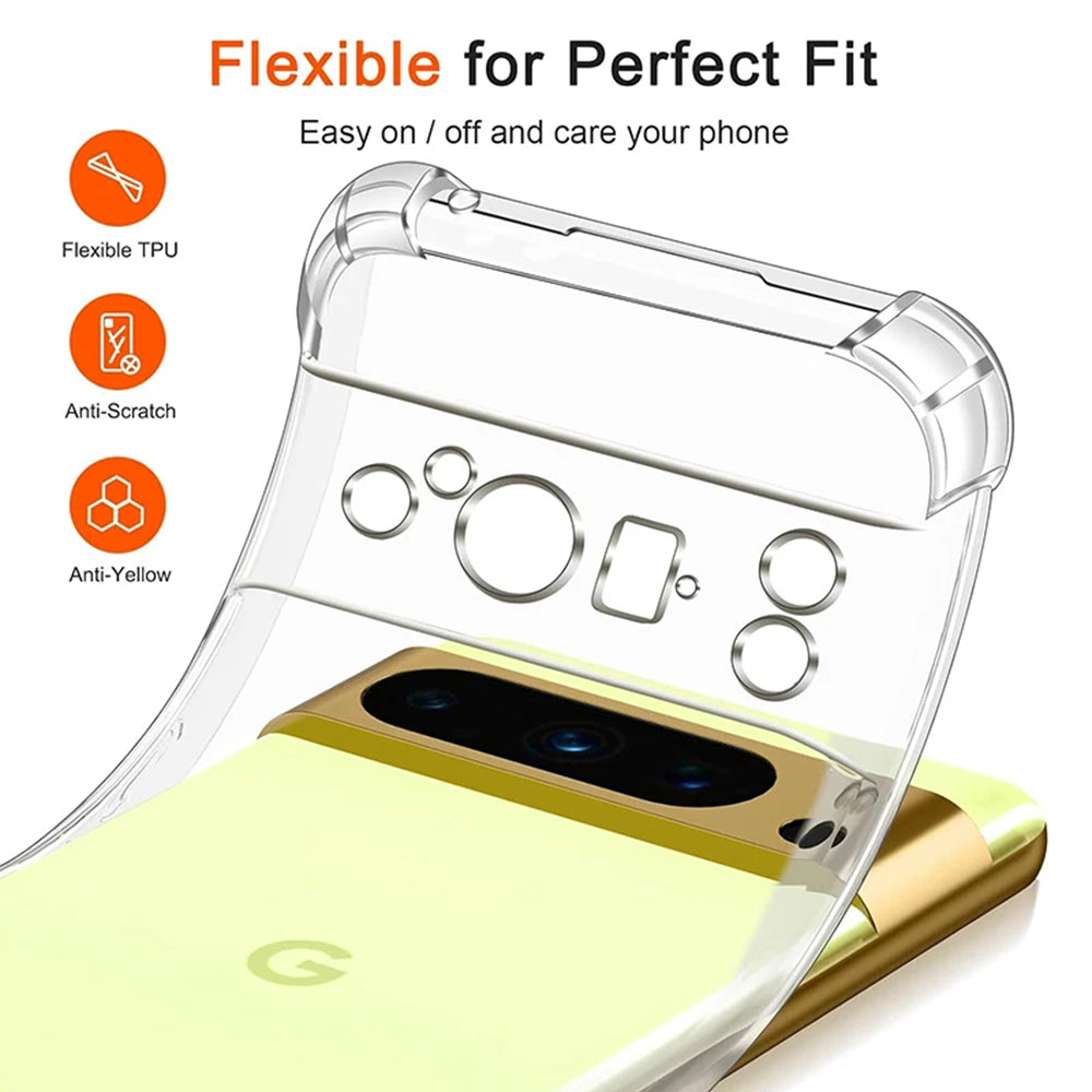 Case for Google Pixel 9 Pro XL, Techsuit, Shockproof Clear, Transparent