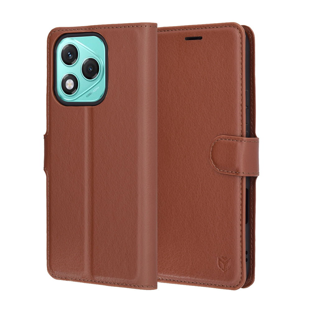 Case for Honor 400 Lite, Techsuit, Leather Folio, Brown