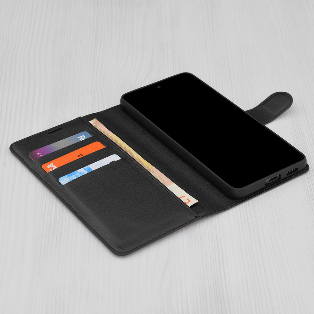 Case for Honor X7c / 200 Smart, Techsuit, Leather Folio, Black