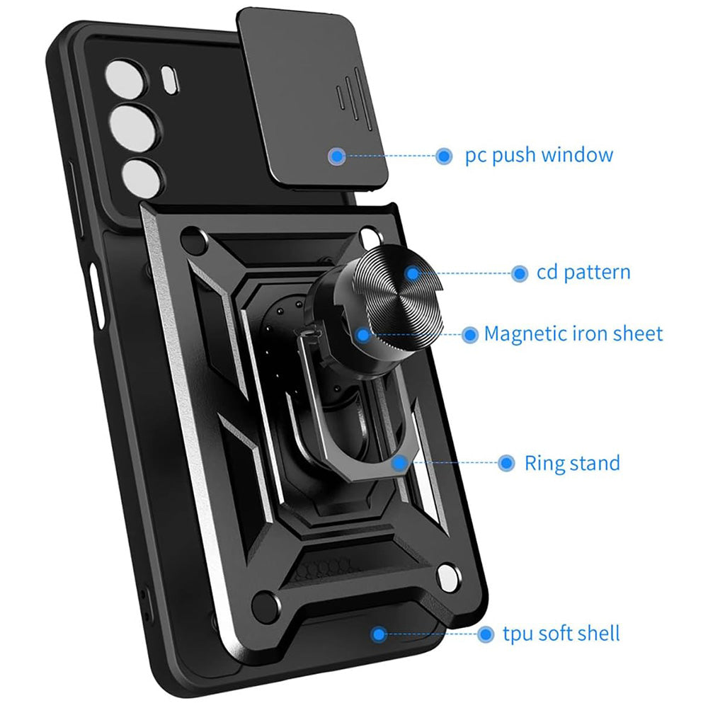 Case for Motorola Edge 30, Techsuit, CamShield, Black