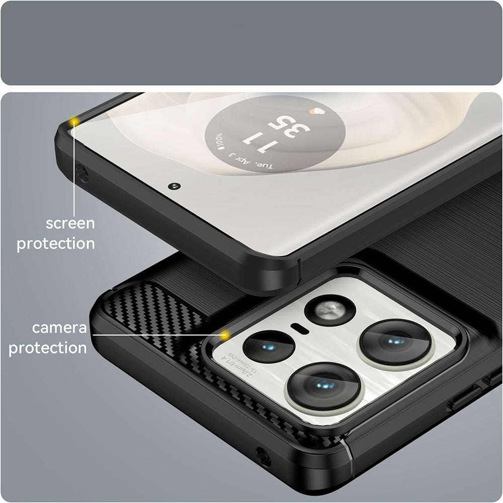 Case for Motorola Edge 50 Ultra, Techsuit, Carbon, Black