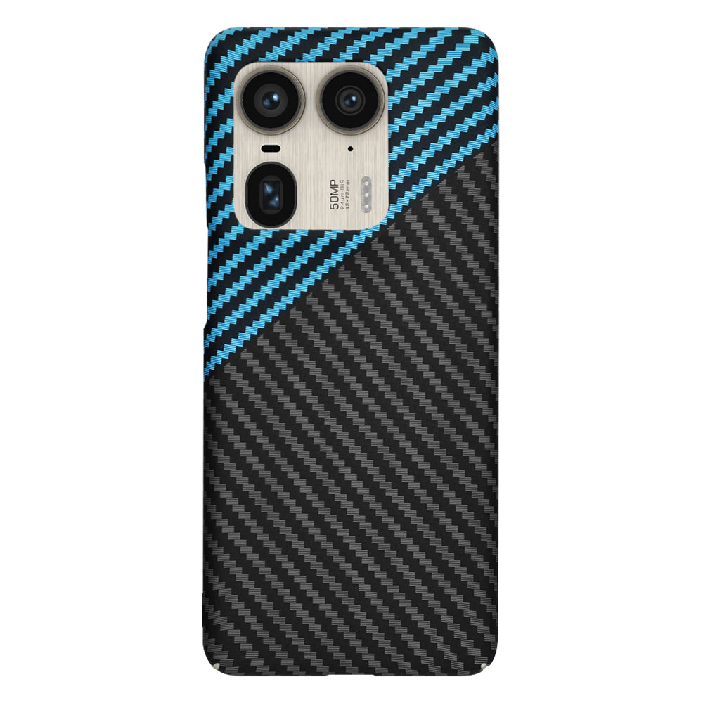 Case for Motorola Edge 50 Ultra, Techsuit, Carbonite FiberShell, Black Blue