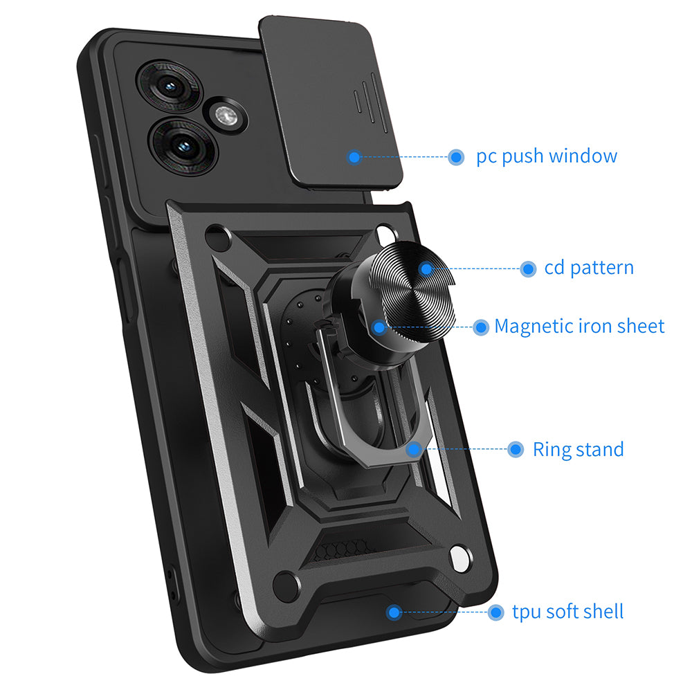 Case for Motorola Moto G55, Techsuit, CamShield, Black