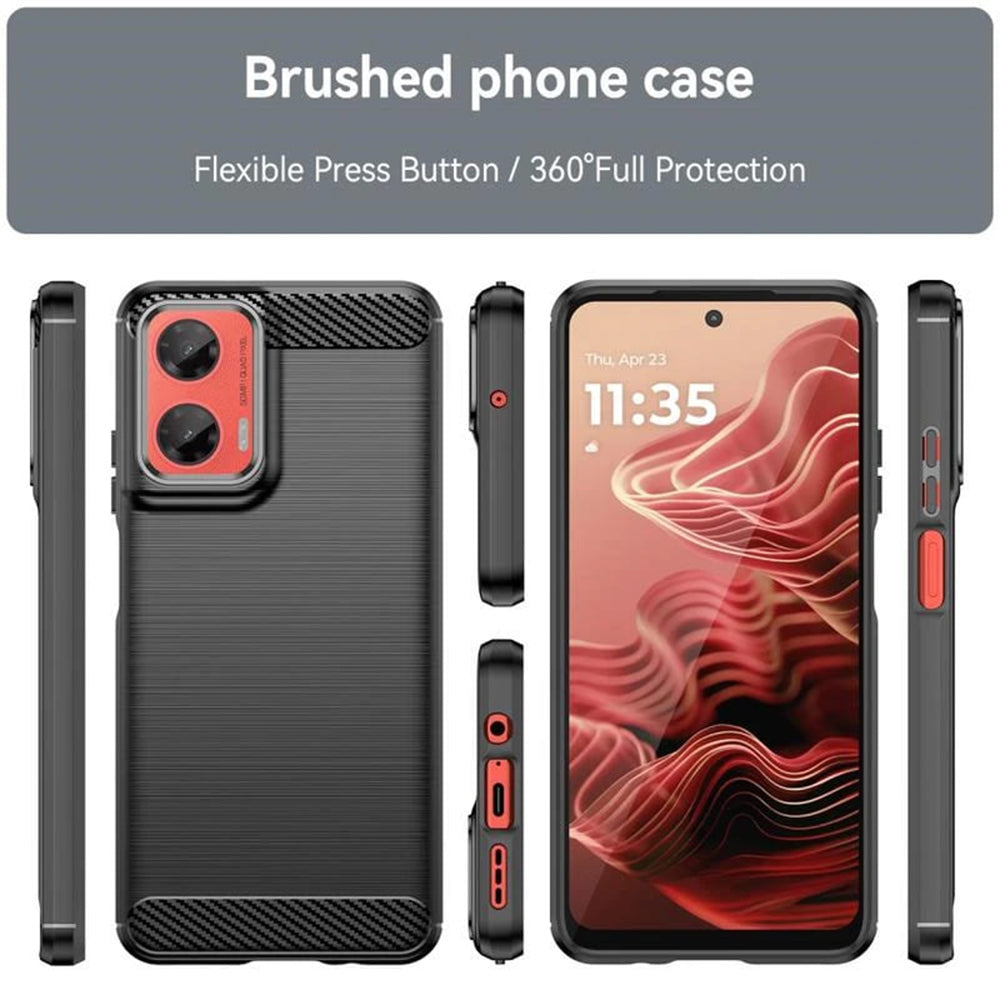 Case for Motorola Moto G55, Techsuit, Carbon, Blue