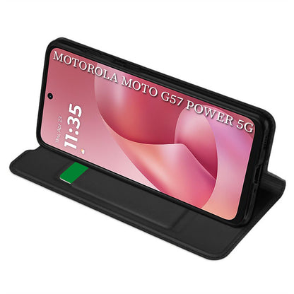 Case for Motorola Moto G67 Power / G57 Power, Techsuit, Magskin Book, Black