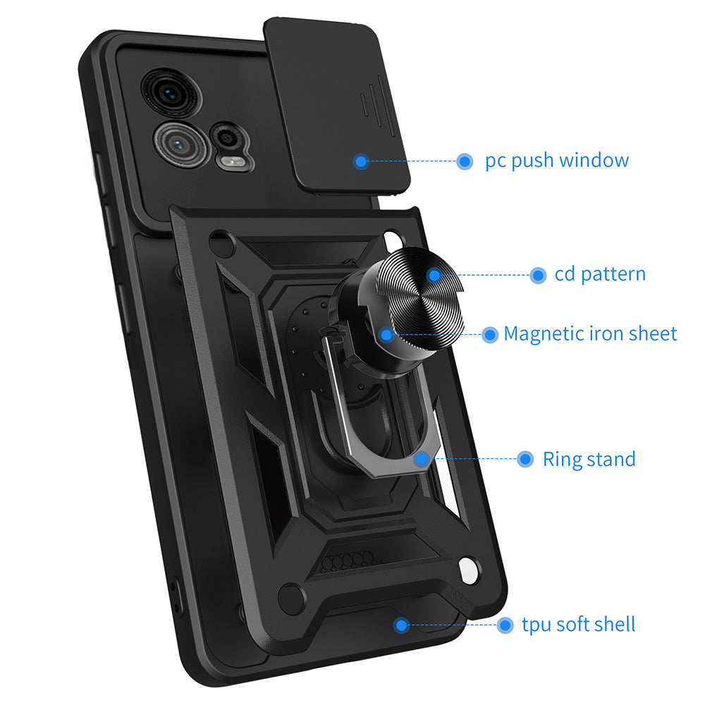 Case for Motorola Moto G72, Techsuit, CamShield, Black