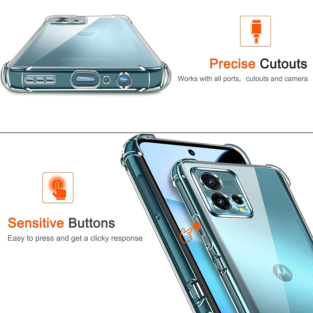 Case for Motorola Moto G72, Techsuit, Shockproof Clear, Transparent