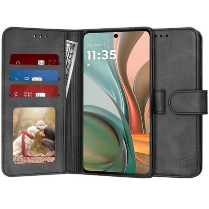 Case for Motorola Moto G75, Techsuit, Diary Book, Black