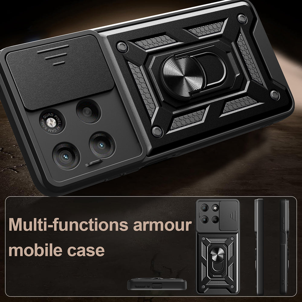 Case for Motorola Moto G77 / G67, Techsuit, CamShield, Black