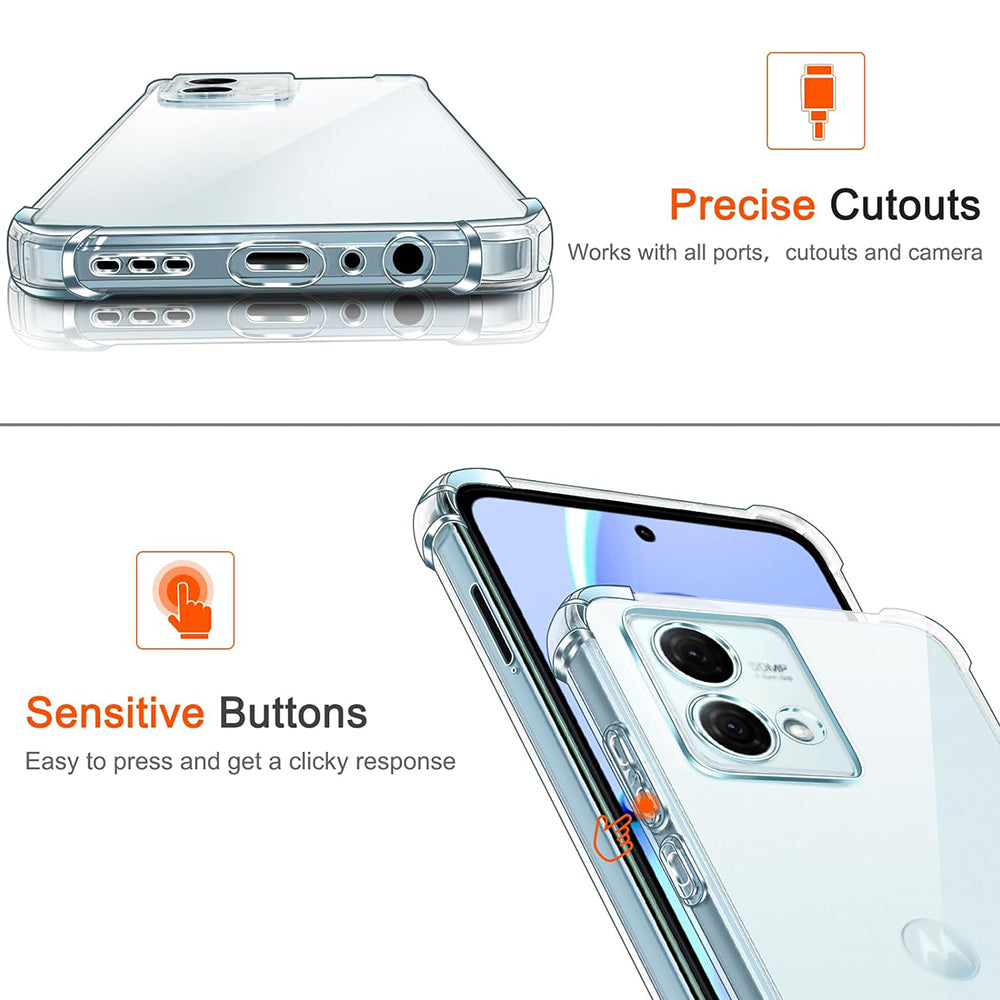 Case for Motorola Moto G84, Techsuit, Shockproof Clear, Transparent