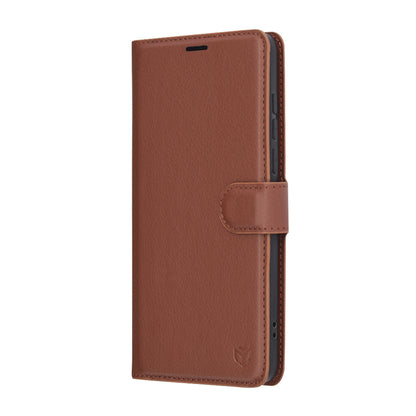 Case for OnePlus 13, Techsuit, Leather Folio, Brown