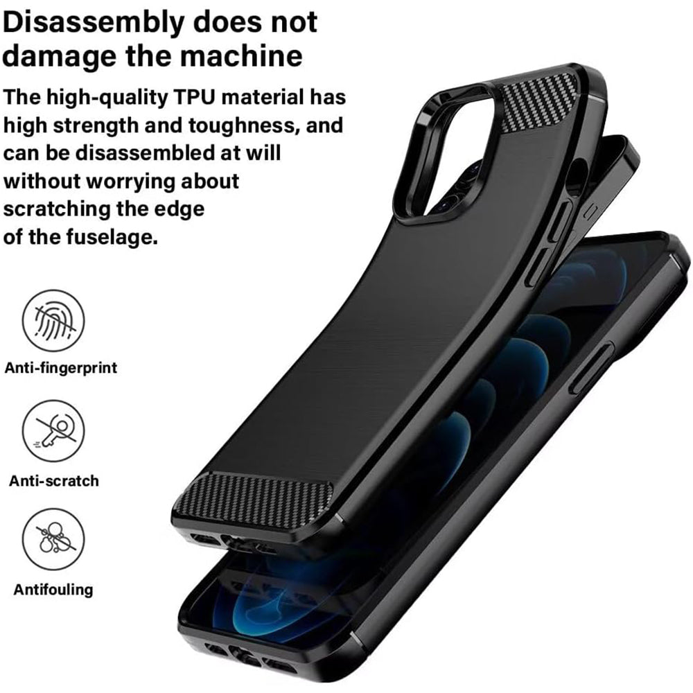 Case for Oppo A6 4G, Techsuit, Carbon, Black