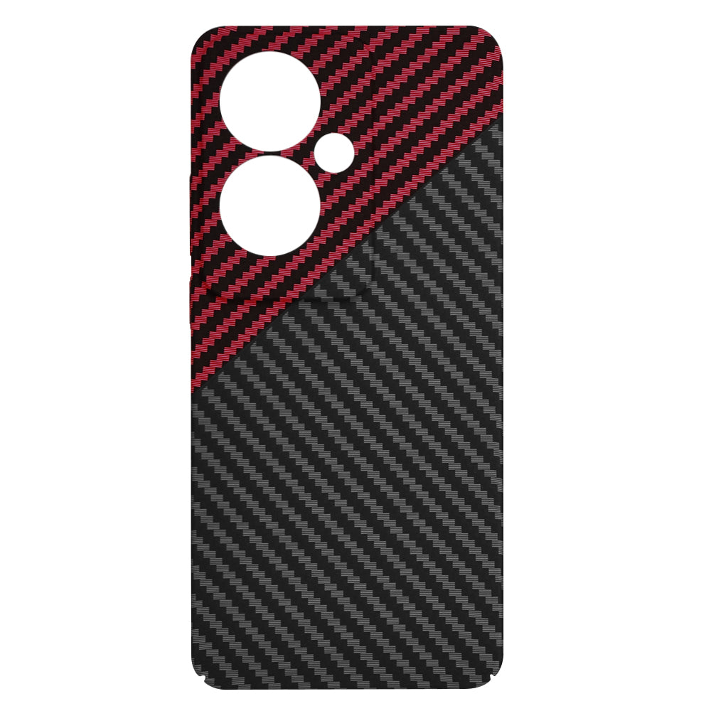 Case for Oppo Reno11 F, Techsuit, Carbonite FiberShell, Black Red