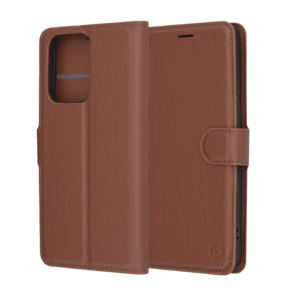 Case for Oppo Reno13 FS 5G / Reno13 F 4G / Reno13 F, Techsuit, Leather Folio, Brown