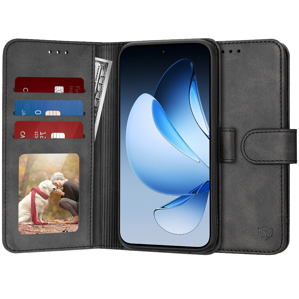 Case for Oppo Reno13, Techsuit, Diary Book, Black