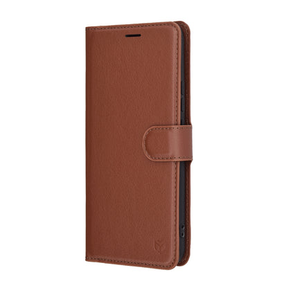 Case for Realme 14 Pro+, Techsuit, Leather Folio, Brown