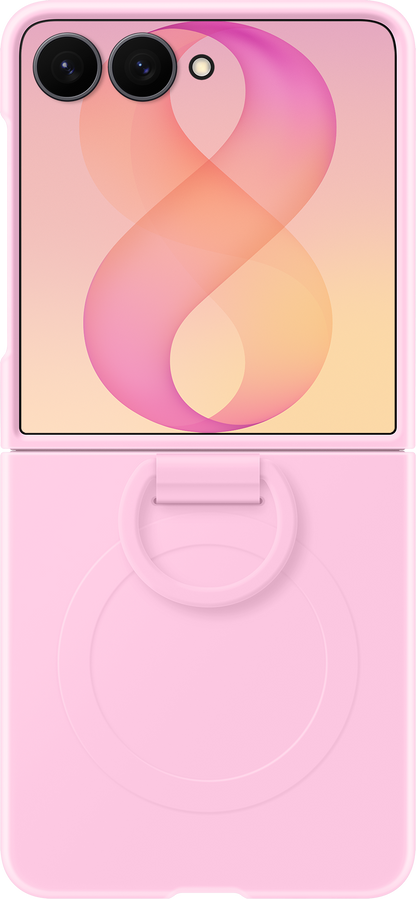 Case for Samsung Galaxy Z Flip8 F776, Silicone Ring Magnet, Pink EF-EF776CVEGWW