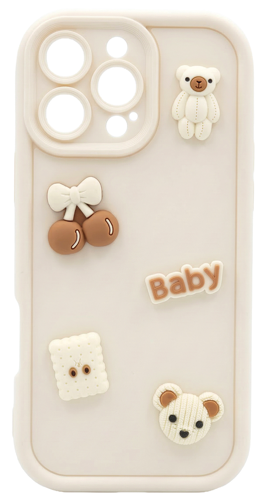 Case for Samsung Galaxy A57 5G, OEM, Ultra Trendy 3D Bear, Beige