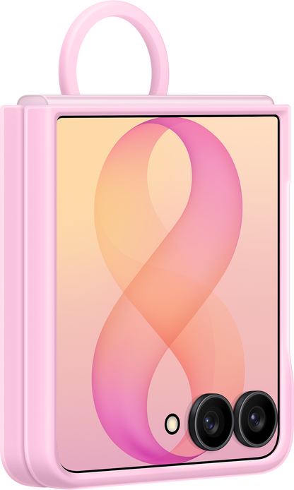 Case for Samsung Galaxy Z Flip8 F776, Silicone Ring Magnet, Pink EF-EF776CVEGWW