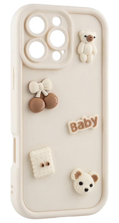 Case for Samsung Galaxy S25 Ultra S938, OEM, Ultra Trendy 3D Bear, Beige