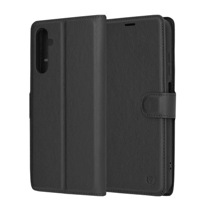 Case for Samsung Galaxy A05s A057, Techsuit, Leather Folio, Black