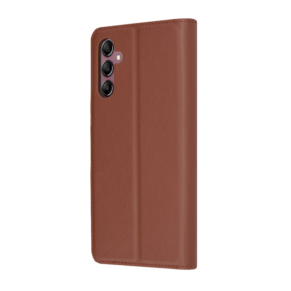 Case for Samsung Galaxy A14 A145 / A14 5G A146, Techsuit, Leather Folio, Brown