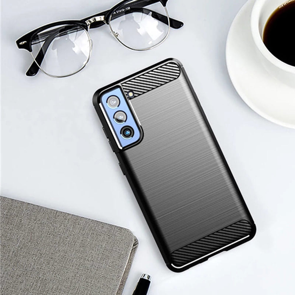 Case for Samsung Galaxy S21 FE 5G G990, Techsuit, Carbon, Black