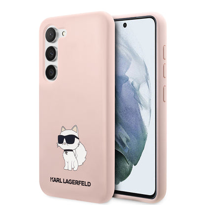 Case for Samsung Galaxy S23+ S916, Karl Lagerfeld, Silicone Choupette, Pink