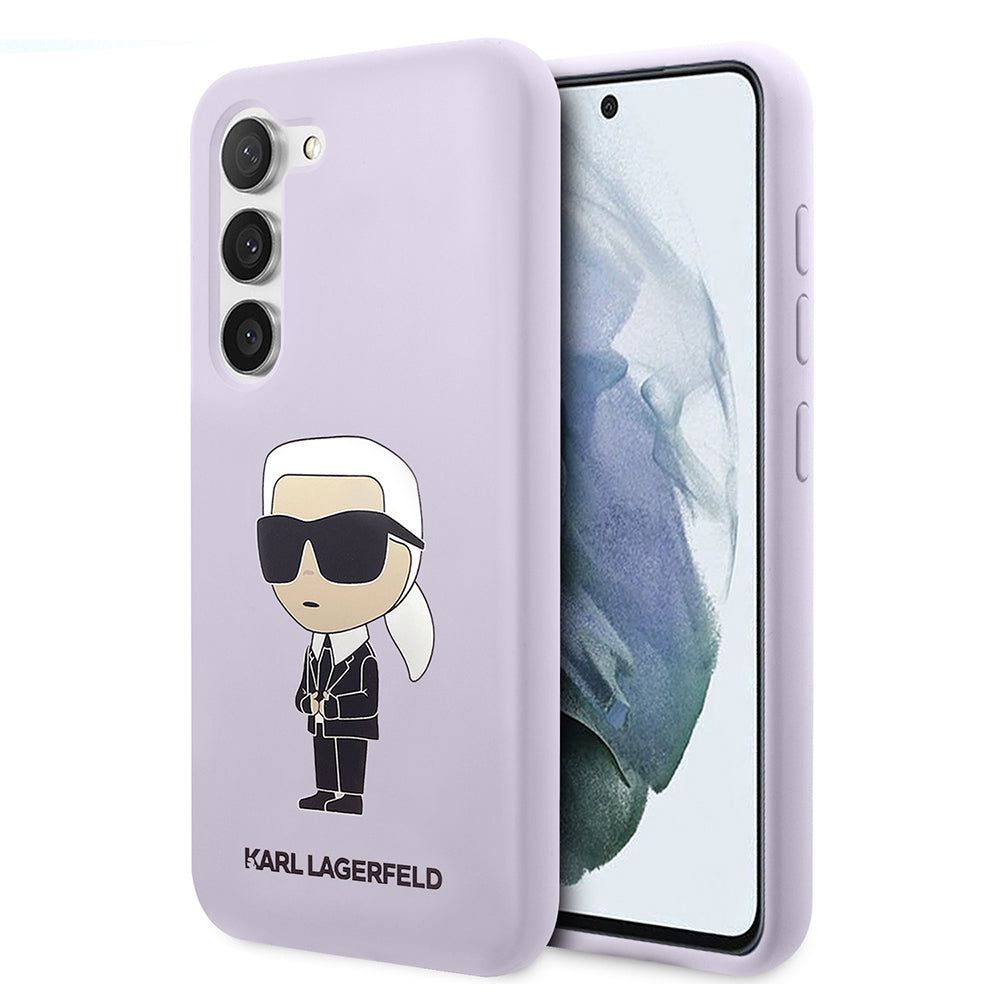 Case for Samsung Galaxy S23+ S916, Karl Lagerfeld, Ikonik Karl Silicone, Purple