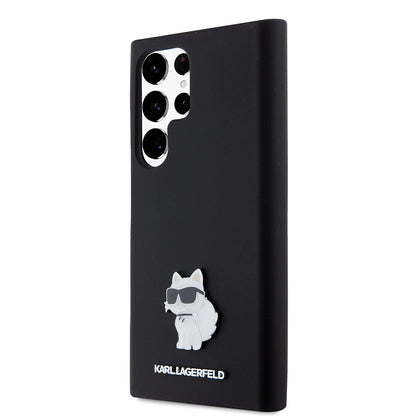 Case for Samsung Galaxy S23 Ultra S918, Karl Lagerfeld, Silicone Choupette, Black