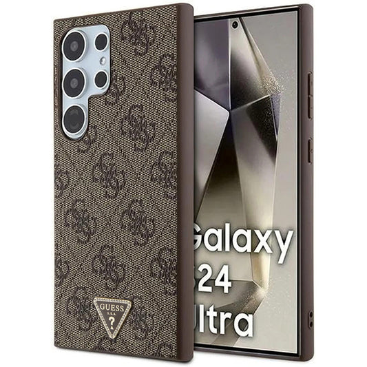 Case for Samsung Galaxy S24 Ultra S928, Guess, 4G Triangle Strass, Brown