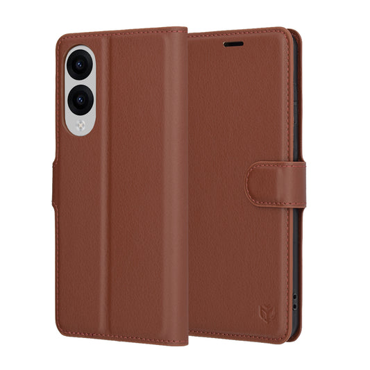 Case for Samsung Galaxy S25 Edge S937, Techsuit, Leather Folio, Brown