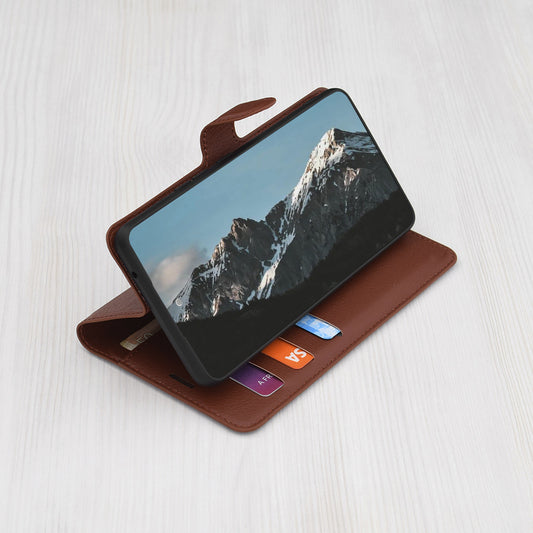 Case for Samsung Galaxy S25 Edge S937, Techsuit, Leather Folio, Brown