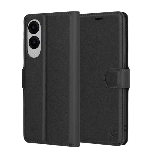 Case for Samsung Galaxy S25 Edge S937, Techsuit, Leather Folio, Black