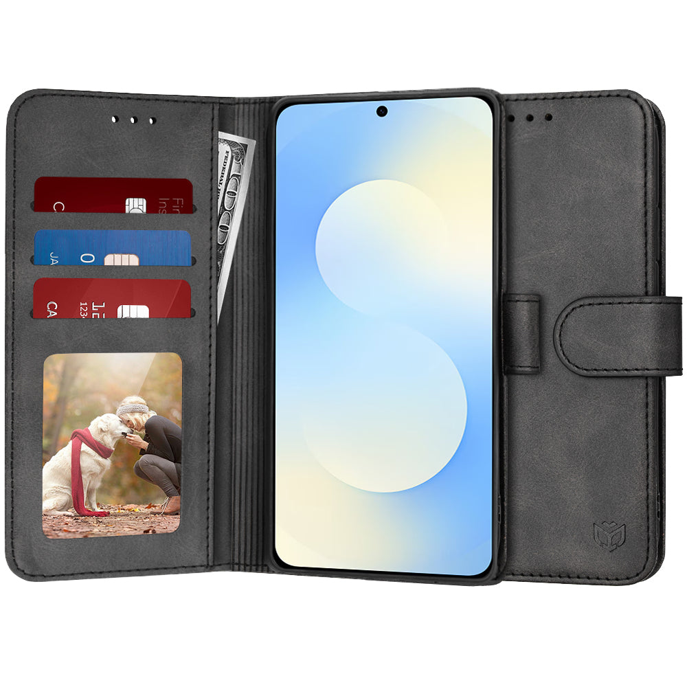 Case for Samsung Galaxy S25 FE, Techsuit, Diary Book, Black
