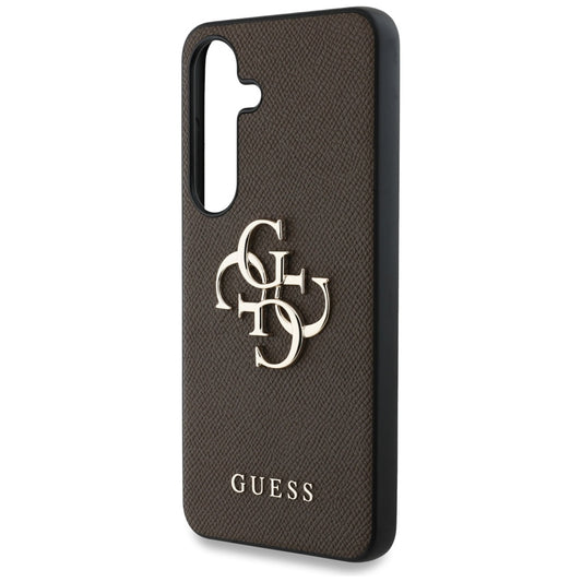 Case for Samsung Galaxy S25+ S936, Guess, 4G Grained Big and Classic Logo, Brown