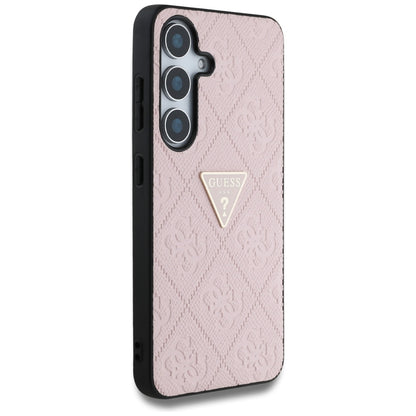 Case for Samsung Galaxy S25 S931, Guess, Grained Hot Stamp 4G Triangle, Pink