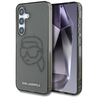 Case for Samsung Galaxy S25 S931, Karl Lagerfeld, IML Rhinestones Karl's Head, Black