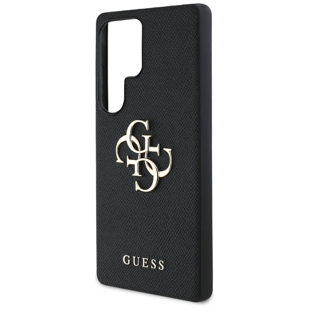 Case for Samsung Galaxy S25 Ultra S938, Guess, 4G Grained Big and Classic Logo, Black