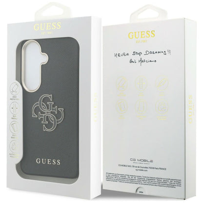 Case for Samsung Galaxy S26 Plus S947, Guess, 4G Grained Big and Classic Logo, Black