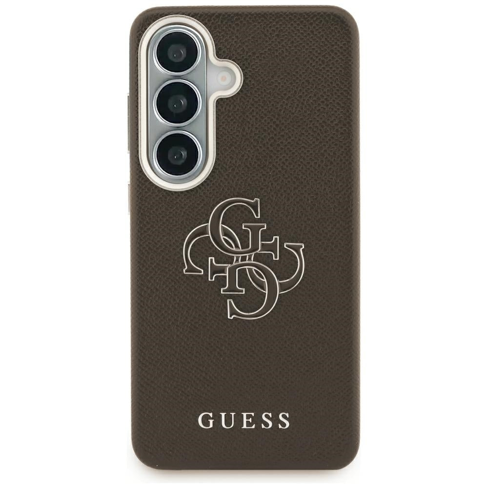 Case for Samsung Galaxy S26 S942, Guess, 4G Grained Big and Classic Logo, Brown