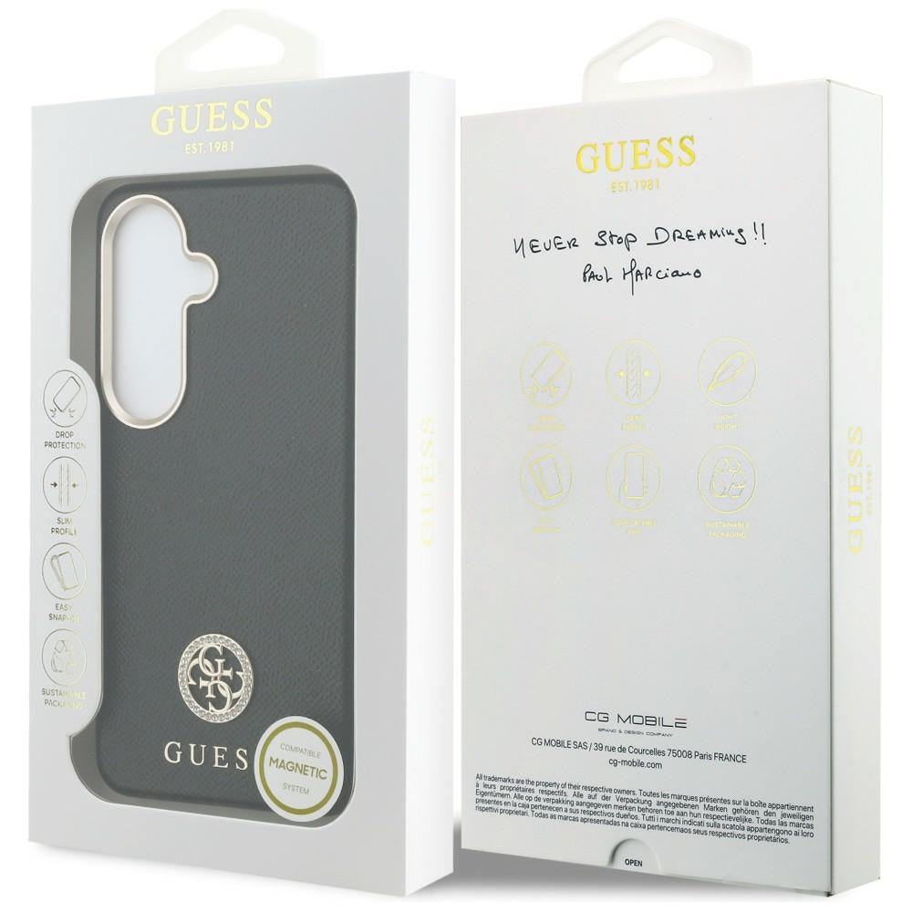 Case for Samsung Galaxy S26 S942, Guess, Rhinestone Round Logo, Black