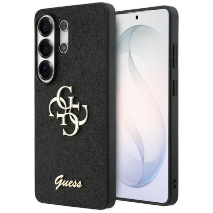 Case for Samsung Galaxy S26 Ultra S948, Guess, Fixed Glitter Big 4G Metal Frame, Black