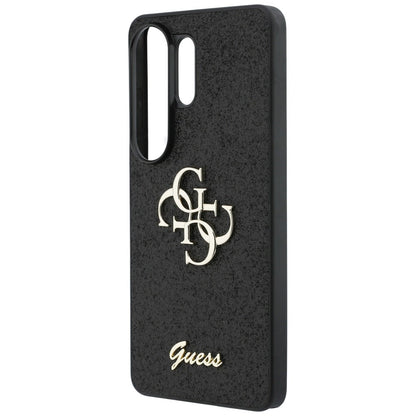 Case for Samsung Galaxy S26 Ultra S948, Guess, Fixed Glitter Big 4G Metal Frame, Black