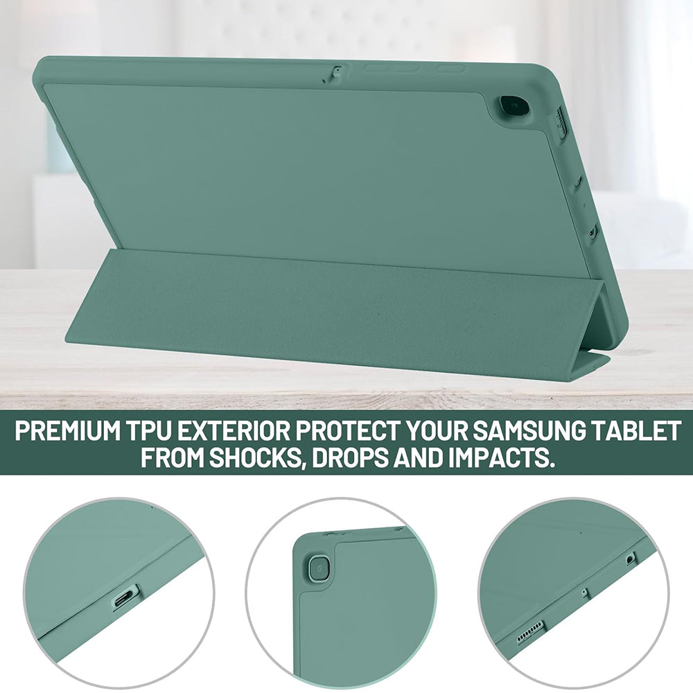 Case for Samsung Galaxy Tab S6 Lite (2024) / Tab S6 Lite (2022) / Tab S6 Lite (2020), Techsuit, Flex Trifold, Green